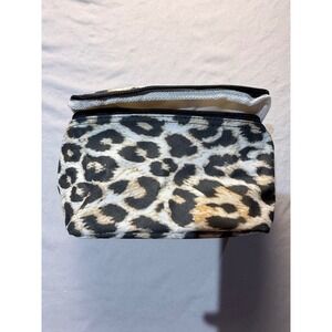 NGil Leopard Print Canvas Makeup Bag Travel Toiletry Pouch Animal Print Zip Case